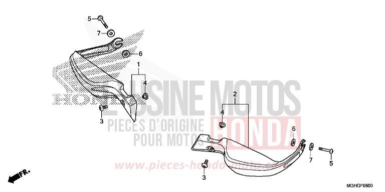 PROTEGE-DOIGTS von VFR1200X "Crosstourer" DCT PEARL COSMIC BLACK (NHA64) von 2016